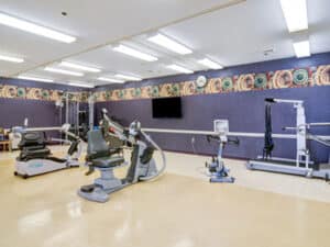 The rehab gym equipment at Three Meadows