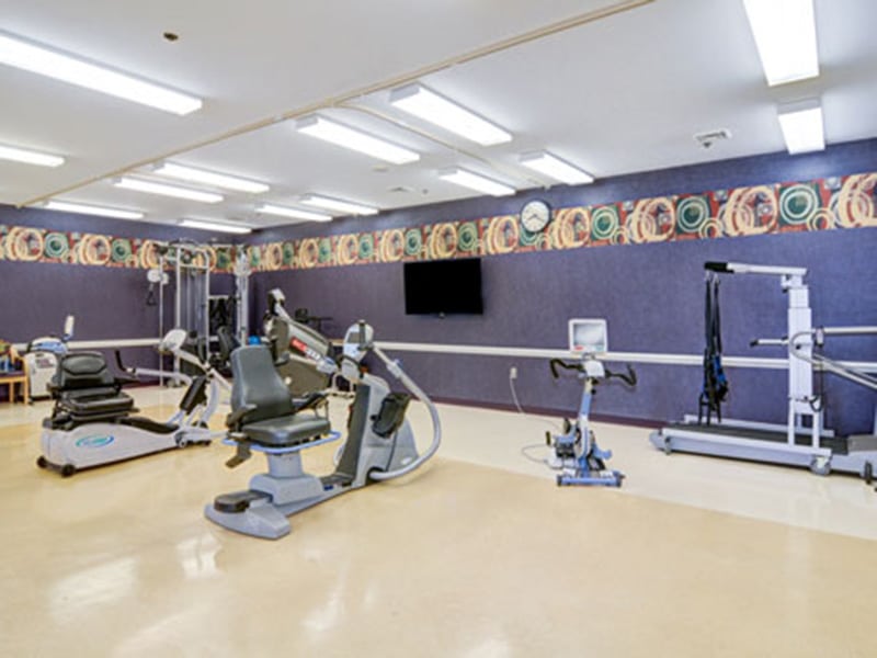 The rehab gym equipment at Three Meadows